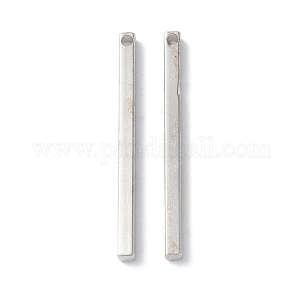 真鍮チャーム  長方形  プラチナ  30x2x2mm  穴：1.2mm&nbsp;FIND-E042-07P-02-1