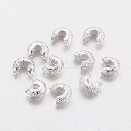 真鍮製つぶし玉カバーカシメ玉カバー ニッケルフリー 銀色のメッキ 直径3.2mm 穴:1.2mm KK-G015-S-NF-1