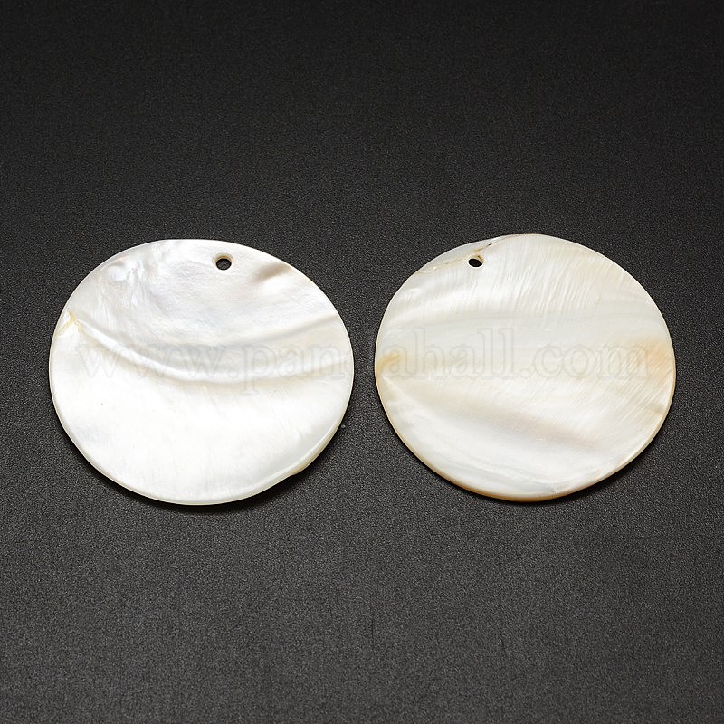 Wholesale Flat Round Freshwater Shell Pendants - Pandahall.com