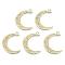 Alloy 2-Loop Link Pendants, Moon, Light Gold, 41x30.5x1.5mm, Hole: 1.2mm