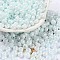 3/0 Glass Seed Beads, Opaque Colours Luster, Round, Azure, 5~5.5x3~3.5mm, Hole: 1.5~1.6mm, about 3488pcs/pound