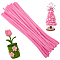 100Pcs DIY Plush Sticks, Chenille Stems, Pipe Cleaners, Kid Craft Material, Pink, 300x6mm