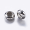 Brass Beads, Rondelle, Platinum, 6x3.6mm, Hole: 3mm