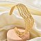 304 Stainless Steel Cuff Bangles, Multi-strand Bangles for Women, Wave, Golden, Inner Diameter: 2-1/2x2 inch(6.2x5.1cm)