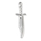 Alloy Big Pendants, Penknife Shapes, Platinum, 65x19x3mm, Hole: 3mm