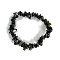 Natural Obsidian Stretch Bracelets, Chip, Inner Diameter: 2-1/8~2-3/8 inch(5.5~6cm)