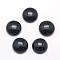 Natural Dyed & Heated Black Agate Cabochons, Half Round, 8x3.5~4mm