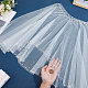 ポリエステルガーゼのブライダルショール  腹筋プラスチックパールビーズ付き  ホワイト  540x290~1100x0.1mm&nbsp;AJEW-WH0481-225-3