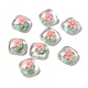 クリア樹脂カボション  正方形  ピンク  花柄  19x19x8mm&nbsp;RESI-G034-A06-1