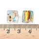 銀箔ガラスビーズ  キューブ  ダークチソウ  10~11.5x9.5~10.5x10~10.5mm  穴：1.2~1.6mm&nbsp;FOIL-D074-01E-4