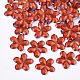 プラスチックカボション  花  レッド  9x9.5x1.5mm  約5000個/袋&nbsp;KY-T012-01J-1