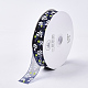 Flower Pattern Printed Polyester Organza Ribbons&nbsp;ORIB-Q034-01-1