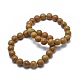 Natural Wood Lace Stone Bead Stretch Bracelets&nbsp;BJEW-K212-C-041-1
