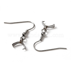 304ステンレススチールピアスフック  アイスピックピンチベイル付き  ステンレス鋼色  27.5x21mm  21ゲージ  ピン：0.7mmおよび0.5mm（ハーフダールビーズ用）