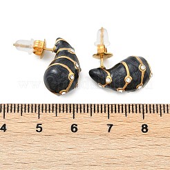 304 Stainless Steel Enamel Stud Earrings&nbsp;EJEW-F353-03G-01
