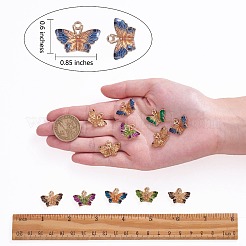 25 個 5 スタイル合金エナメルペンダントグラデーション二色蝶 diy イヤリングキーホルダーペンダントアクセサリー材料  ミックスカラー  21.7x15.3mm  穴：1.8mm&nbsp;JX595A