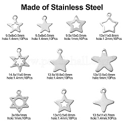 100Pcs 10 Styles 201 Stainless Steel Charms&nbsp;STAS-CJ0002-21