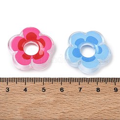 透明印刷アクリルビーズ  花  ミックスカラー  26~26.5x26~26.5x5mm  穴：2mm&nbsp;AC-CBABAE0-01