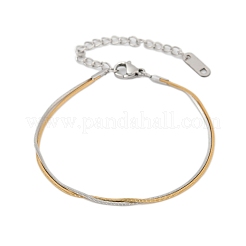 304 Stainless Steel Snake Chain Bracelets for Women&nbsp;BJEW-Z108-01GP