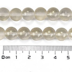 Frosted Transparent Glass Bead Strands&nbsp;GLAA-P065-10mm-01