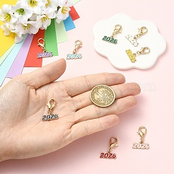 8Pcs Alloy Enamel Pendant Decorations&nbsp;HJEW-YW00354