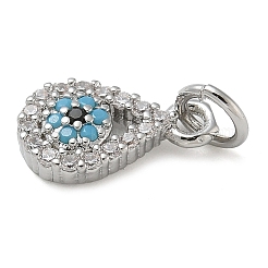 Rack Plating Brass Micro Pave Cubic Zirconia Pendants&nbsp;KK-K392-23P