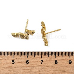 Crystal Rhinestone Triple Butterfly Stud Earrings&nbsp;EJEW-M209-06G