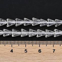 天然石クオーツクリスタルビーズ連売り  ロッククリスタルコーンビーズ  5.5x6mm  穴：1mm  約66個/連  15.75''（40センチメートル）&nbsp;G-G162-C01-01