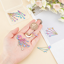 6Pcs 6 Style Ion Plating(IP) 201 Stainless Steel Big Pendants&nbsp;STAS-DC0003-08