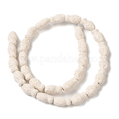 天然溶岩岩ビーズ連売り  魚  染め  ホワイト  14x9x7mm  穴：1.2mm  約28個/連  15.55''（39.5センチメートル）&nbsp;G-U007-01M