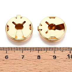 真鍮のカフスボタン  フラットラウンド  カドミウムフリー＆ニッケルフリー＆鉛フリー  18KGP本金メッキ  17.6x4.7mm&nbsp;KK-T074-63G-02-NR