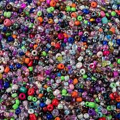 ガラスシードビーズ  混合形状や混合サイズ  カラフル  2~6x2~5x2~5mm  穴：1mm  約24000個/500g&nbsp;MACR-S139