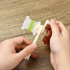 プラスチック糸巻板  フロスボビン  クロスステッチ刺繡用綿糸クラフトDIY縫製収納用  骨  透明  38x35x1mm  穴：6.7mm&nbsp;LS-TOOL-B005-01B