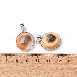 Brass Pave Natural Shell Pendants&nbsp;KK-H002-01P