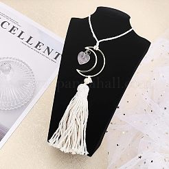 Natural Rose Quartz Heart Pendant Decoration&nbsp;HJEW-WH0043-20B