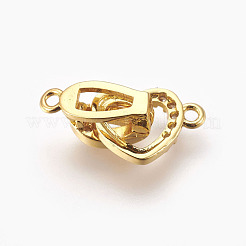 Brass Micro Pave Cubic Zirconia Fold Over Clasps&nbsp;KK-P164-09