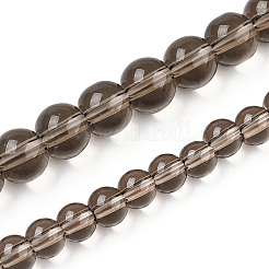 透明ガラスビーズ連売り  ラウンド  グレー  4~4.5mm  穴：0.8mm  約97~99個/連  14.76インチ〜14.96インチ（37.5~38cm）&nbsp;LS-GLAA-T032-T4mm-02