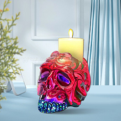 ハロウィンスカル DIY シリコンペンホルダー金型  肖像彫刻樹脂鋳造鋳型  UVレジン＆エポキシレジンのクラフト作り用  ホワイト  127x95x78mm&nbsp;WG14496-01
