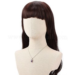 5個 5スタイル 天然混合宝石弾丸ペンダントネックレスセット 304ステンレススチールスネークチェーン付き 女性用  ステンレス鋼色  17.80インチ（45.2cm）  1個/スタイル&nbsp;NJEW-JN04147