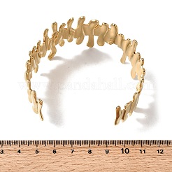女性用304ステンレススチールカフバングル  フェンス  ゴールドカラー  1-1/2インチ（3.9cm）  内径：2-1/2インチ（6.2cm）&nbsp;BJEW-D384-04G