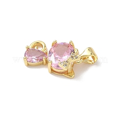 Brass Micro Pave Cubic Zirconia Pendants&nbsp;KK-L239-061G-02