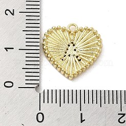 真鍮キュービックジルコニアペンダント  長持ちメッキ  文字のないハート  ゴールドカラー  15x15x2.5mm  穴：1.5mm&nbsp;KK-M275-32G
