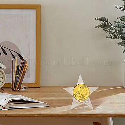 12 Sets Star Transparent Acrylic Commemorative Coin Display Easel Stands&nbsp;ODIS-FG0001-72