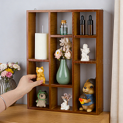 Wooden Multi-Compartment Storage Shelf&nbsp;AJEW-WH0410-364