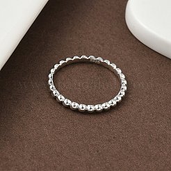 925スターリングシルバープレーンバンドリング  丸いビーズ  プラチナ  2mm  usサイズ7 1/4(17.5mm)&nbsp;RJEW-P164-01B-P