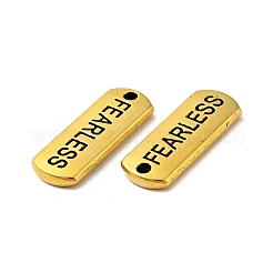 Tibetan Style Alloy Rectangle with Word Fearless Pendants&nbsp;TIBEP-Q043-064AG-RS