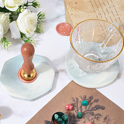 2Pcs 2 Styles Marble Pattern Porcelain Cup Coasters&nbsp;AJEW-CP0009-18A