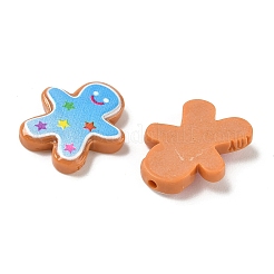 Gingerbread Man Christmas Theme Opaque Resin Beads&nbsp;RESI-B037-01