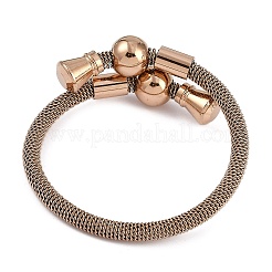 イオンプレーティング（IP）304ステンレススチール製女性用バングル  ゴールドカラー  内径：2-1/8インチ（5.25cm）&nbsp;STAS-M023-14B