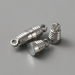 合金マグネットクラスプ  ペンダントネックレス作りに  プラチナ  コラム  17x5mm  穴：1.8mm&nbsp;FIND-TAC0014-70C
